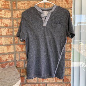 Grey Short Sleeve Henley (Small)